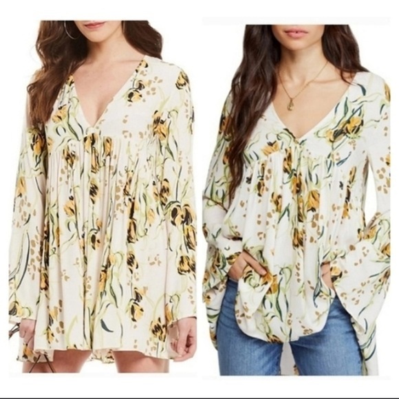 Free People Tops - Free People floral boho tunic dress